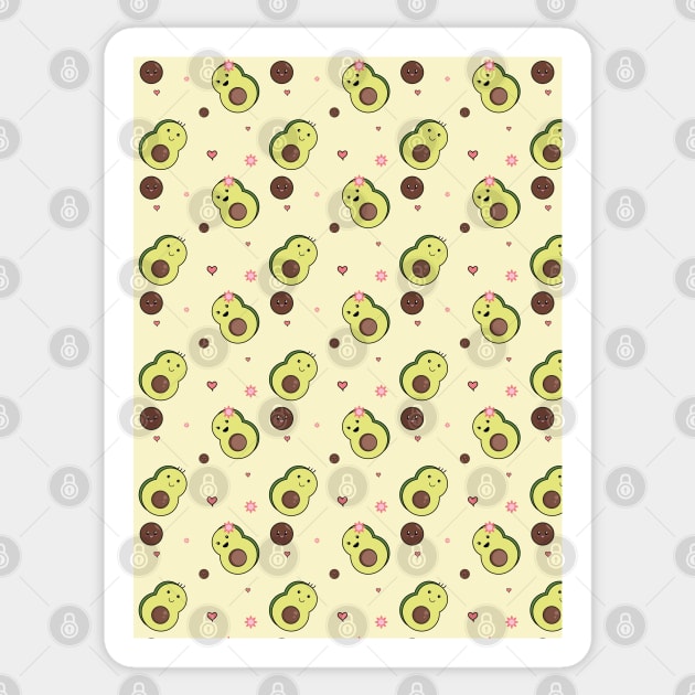 Family Avocado Kawaii Pattern Sticker by IstoriaDesign